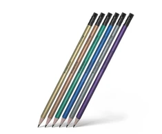 Grafitinis tribriaunis pieštukas METALLIC, ErichKrause, HB, su trintuku
