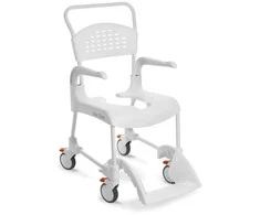 Medpunkt ETAC Clean neįgaliojo vežimėlis 49 cm / 2 stabdžiai su tualeto funkcija Baltas
