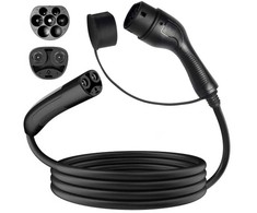„EV Charge AUX1675T2 Premium EU CE“ universalus kabelis, 11 KW 16A, 2 tipo į 2 tipą, 7,5 m, juodas