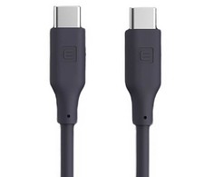 Evelatus FlexCharge III USB-C uz USB-C 60W Ātrā Silikona Vads 1.2M Pelēks