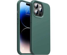 Dėklas Evelatus iPhone 14 Pro Max Premium Silikona Futlāris Mīksta Pieskāriena Tumši Zaļš