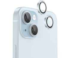 Evelatus iPhone 15 / 15 Plus Kameras Lēca Aizsargstikls Armor Mėlyna Metāla Rāmis