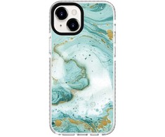 Dėklas Evelatus iPhone 15 hibrīda apvalks ar MagSafe PC + TPU drukātā dizaina mėlynas marmors