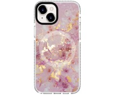 Dėklas Evelatus iPhone 15 Hibrīdā Lietā ar MagSafe PC + TPU Drukātā Dizaina Marmors Rozā