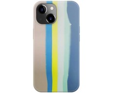 Dėklas Evelatus iPhone 15 Silikona Vāks Daudzkrāsains Dizains Zils-Rozā Gradient