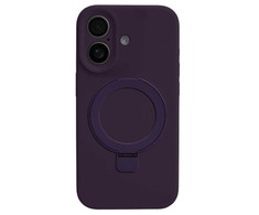 Evelatus iPhone 16 Premium MagSafe ar statīvu Soft Touch Silikona Vāciņš Purpura