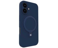 Evelatus iPhone 16 Premium Magsafe ar Statni Mīkstā Taustes Silikona Aizsargkorpuss Tumši Zila