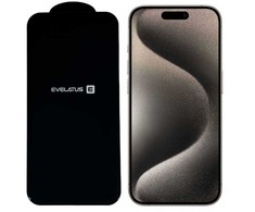 Evelatus iPhone 16 Pro 3D Privātuma Gorilla Stikla Ekrāna Aizsargs Pilna Seguma Pret Statisko Melns