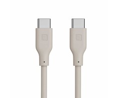 Evelatus Ultra-Mīksta Silikona USB-C uz USB-C Kabelis 1.2M 60W Ātrā Uzlāde Balts