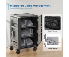 Ewent EW1701 portable device management cart/cabinet Portable device management cabinet Juodas, Pilkas
