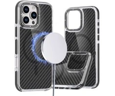Dėklas Oem Case for iPhone 17 PRO MAX Fiber compatible with MagSafe juodas