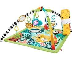 Lavinamasis kilimėlis Fisher-Price 3-in-1 Rainforest Sensory Gym, su atogrąžų miško gyvūnais (FPHJW08)