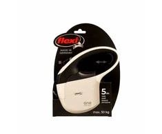 Trixie FLEXI One for All M baltas - juodas - automatic dog leash for dogs iki 30kg - 5m