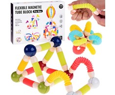 Jokomisiada Flexible Magnetic Tube Blocks for Building 36-piece Tube Block ZA5813