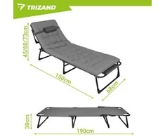 Folding garden lounger 192x68x28cm Trizand