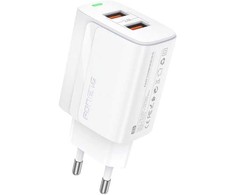 FONENG wall charger EU63 2.4A 12W 2xUSB Baltas