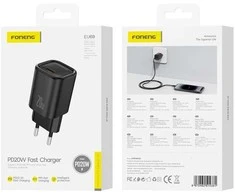 FONENG wall charger EU69 PD 20W 1xUSB-C Juodas