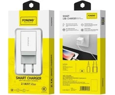 FONENG wall charger K210 2.1A 10W 1xUSB Baltas