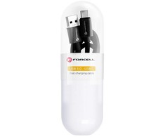 Cable USB A to USB C Forcell F-Energy QC3.0 3A Tube 1 m C398 juodas