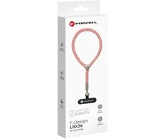 FORCELL F-DESIGN L8X36 riešo telefono virvelė su reguliuojamu ilgiu (maks. 18 cm kilpoje) rožinė balta