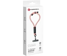 FORCELL F-DESIGN R10X40 riešo telefono virvelė su reguliuojamu ilgiu (maks. 20 cm kilpoje) rožinė balta