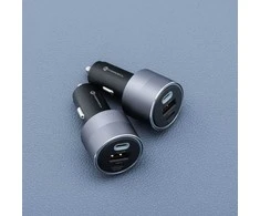 Automobilinis įkroviklis Forcell F-Energy Alu 2 x USB C + USB A QC4.0 PD SFC2.0 4,5A 65W pilka