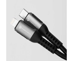 USB C - Lightning laidas Forcell F-Energy PD 3A 27W Cafule 0,5 m C259 juodas