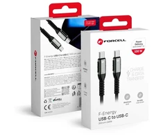 USB C į USB C laidas Forcell F-Energy QC4.0 PD 5A 100W Cafule 3 m C260 juodas