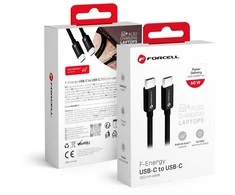 Cable USB C to USB C Forcell F-Energy QC4.0 PD 3A 60W 3 m C338 juodas