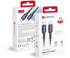 USB C į USB C laidas Forcell F-Energy QC4.0 PD 3A 60W gradientas 1 m C354 juodas