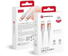 USB C į USB C laidas Forcell F-Energy QC4.0 PD 3A 60W gradientas 1 m C354 baltas