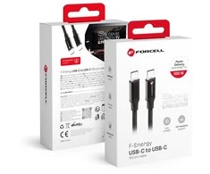 USB C į USB C laidas Forcell F-Energy QC4.0 PD 5A 100W E-mark / 4K / Thunderbolt / 20Gbit/s 1 m C391 juodas