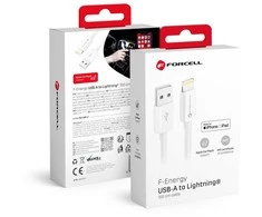 USB A tipo laidas su „Lightning“ jungtimi Forcell F-Energy MFi 2,4A 12W 1 m C703 baltas