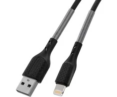 USB A tipo į „Lightning“ tipo laidas „Forcell F-Energy“ 2,4A 12W, anglies pluošto, 1 m, CB-01A, juodas