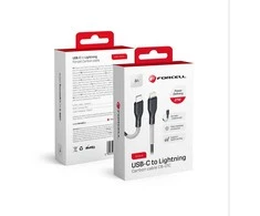USB C - Lightning laidas Forcell F-Energy PD 3A 27W Carbon 1 m CB-01C juodas