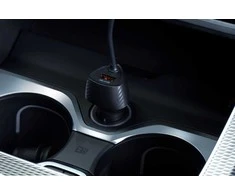 Automobilinis įkroviklis Forcell F-Energy Carbon USB A QC3.0 PD 3A 38W su laidu USB C CC50-1AC juodas
