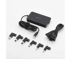 FORCELL F-ENERGY E856 uniwersal laptop charger 65W USB C + 6 adaptors - juodas