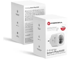 FORCELL F-ENERGY EU02 išmanusis kištukas 230V su WiFi, programuotoju ir Tuya/Amazon Alexa palaikymu - baltas