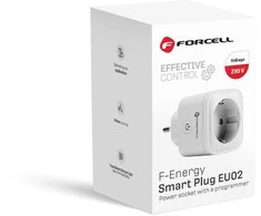 FORCELL F-ENERGY EU02 Smart Plug 230V with WiFi, programmer and Tuya/Amazon Alexa support - baltas