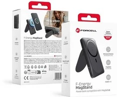Išorinė baterija POWER BANK Forcell F-ENERGY (F10K2) 10000mAh su belaidžiu įkrovikliu (Magsafe 20W) juoda