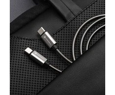USB C į USB C laidas Forcell F-Energy QC4.0 PD 3A 66W metalinis 2 m C237 sidabrinis