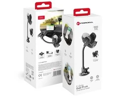 Automobilinis telefono laikiklis Forcell F-Grip Oval 17 cm priekinis stiklas / prietaisų skydelis / oro išleidimo anga, juodas
