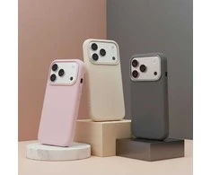 „iPhone 17 Pro Max“ / „18 Pro Max“ dėklas (žemas kameros kraštas), „Forcell F-Protect Frame Premium“, suderinamas su „Magsafe“ pilka spalva