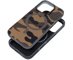 „iPhone 16 PLUS“ dėklas su „Forcell F-Protect Levels“ dvigubo sluoksnio 4D technologija, suderinamas su „Magsafe Military Drop-Test“ dykumos kamufliažu.