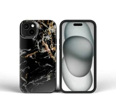 „iPhone 16 Forcell F-Protect Mirage“ dėklas, suderinamas su „Magsafe Military Drop-Test“ juodo marmuro danga