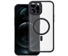 „Oem“ dėklas, skirtas „iPhone 12 PRO MAX“ telefonui, visiškai matinis „Mag“ dėklas, suderinamas su „MagSafe“ juodas