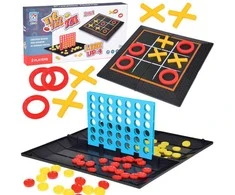 Jokomisiada Žaidimų rinkinys 2in1 tic-tac-toe line up 4 loginiai strateginiai GR0679