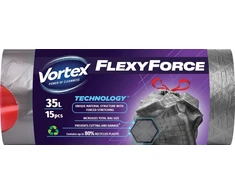 Šiukšlių maišai Vortex Flexy Force, 35 l, 15 vnt.