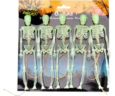 Party Deco Nežinomas GIRLIANDA SKELETAI FOSFORINĖ 152CM