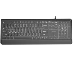Gembird KB-UML-04-CYRL Slim su laidu backlight klaviatūra, juodas, Cyrillic išdėstymas
